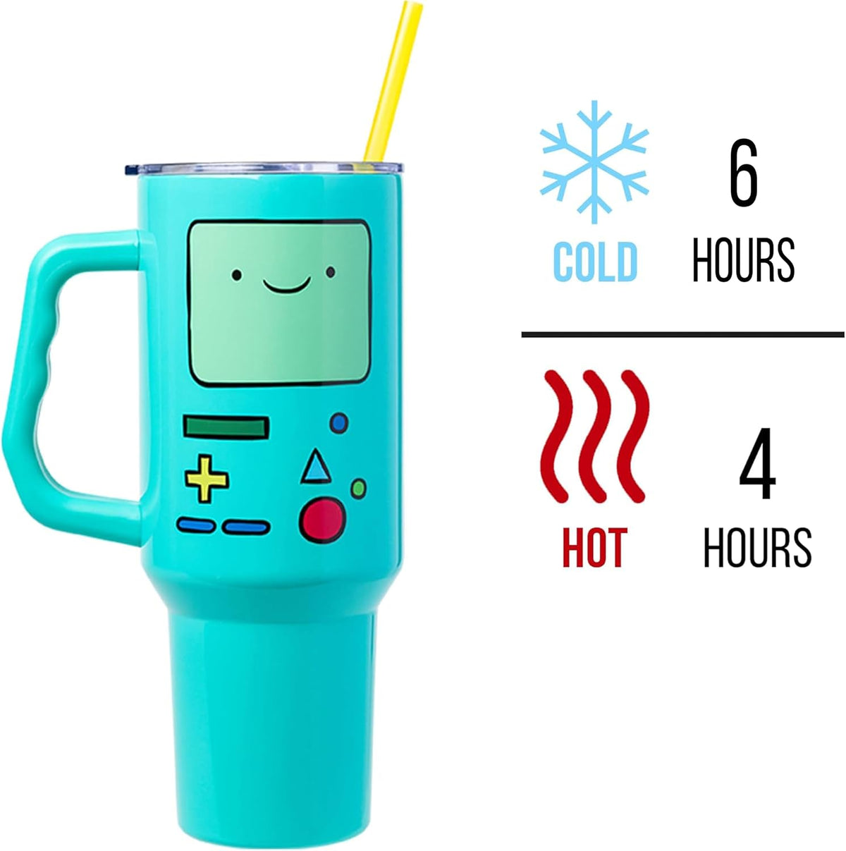 Silver Buffalo Adventure Time BMO, Stainless Steel Tumbler, 40oz
