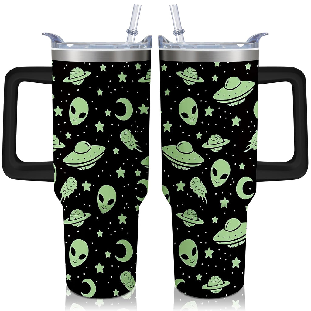 40oz Cute Pumpkin Ghost Halloween Tumbler with Handle and straw, Stainless Steel Insulated Cup, Spooky Pink Coffee Mug Water Bottle Gift