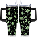 40oz Cute Pumpkin Ghost Halloween Tumbler with Handle and straw, Stainless Steel Insulated Cup, Spooky Pink Coffee Mug Water Bottle Gift