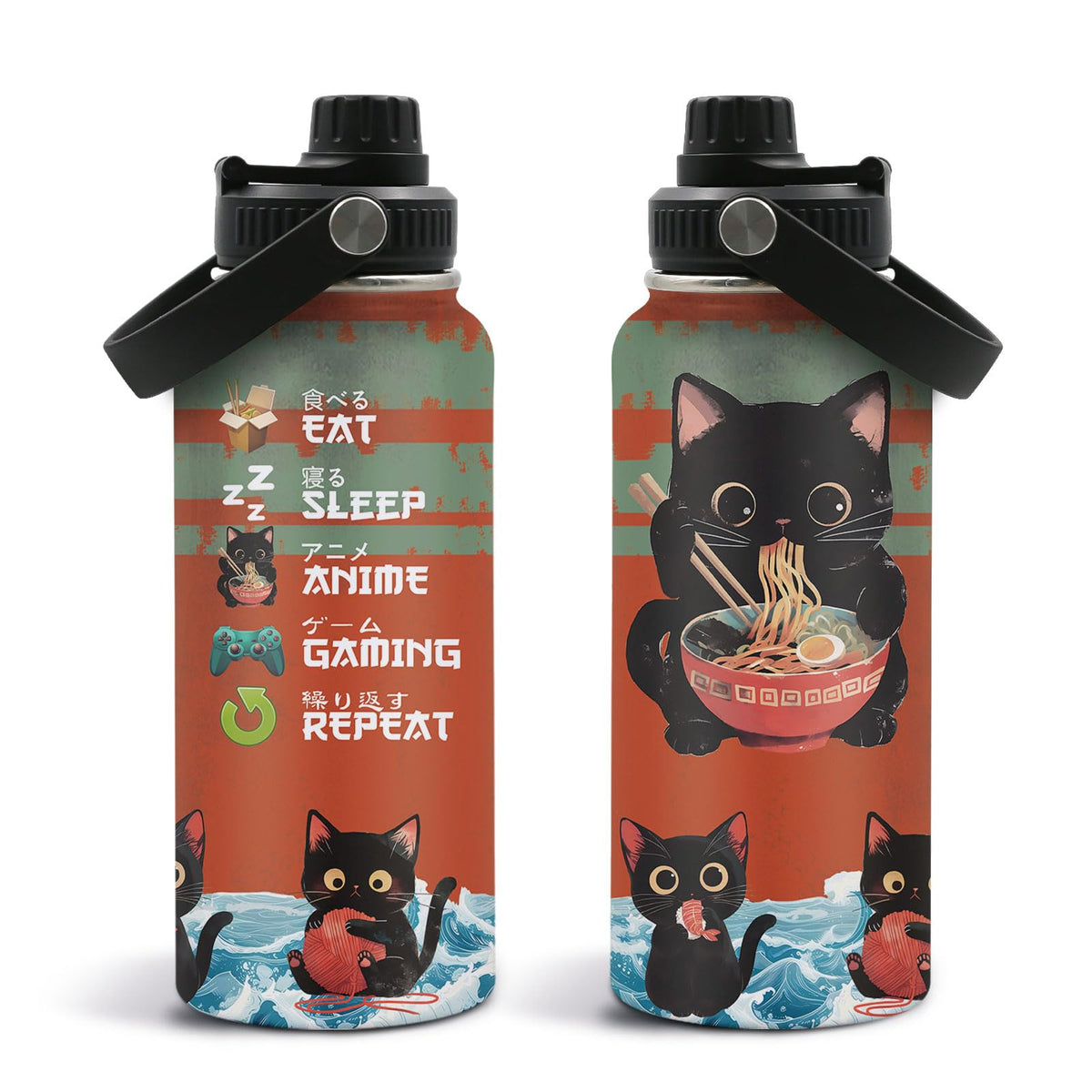 DUUV Insulated Funny Characters Water Bottle 32oz, Cute Animal Gifts Women