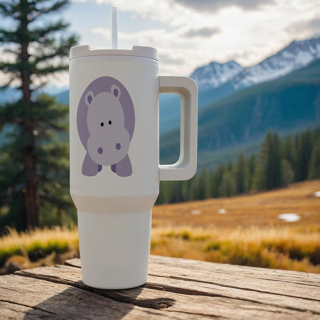 3dRose, Cute cartoon hippo, 40oz Tumbler