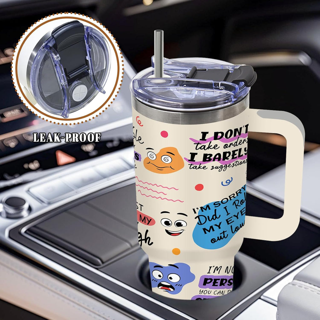DUUV Colorful Dots Tumbler 40oz, Insulated Sarcastic Gifts for Friend