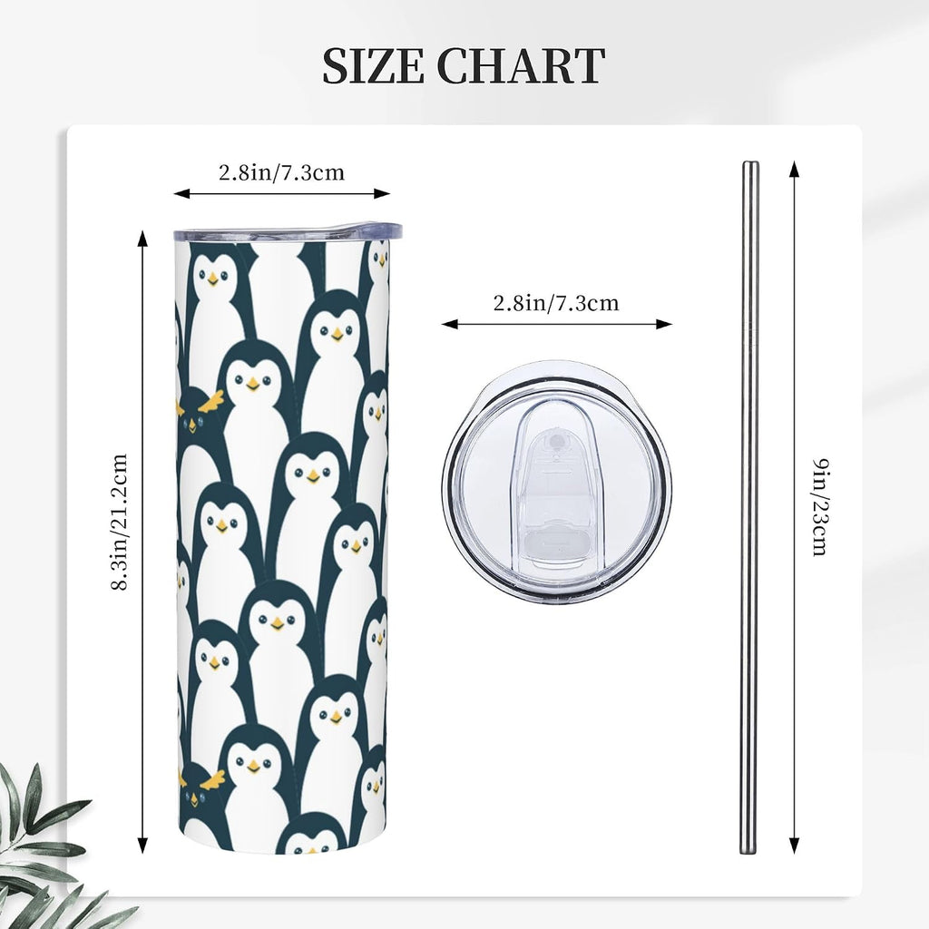 Penguin Tumbler Stainless Steel Vacuum Insulated Coffee Mugs Cup Travel Mug 20 OZ For Home Office Sport Party Gifts…