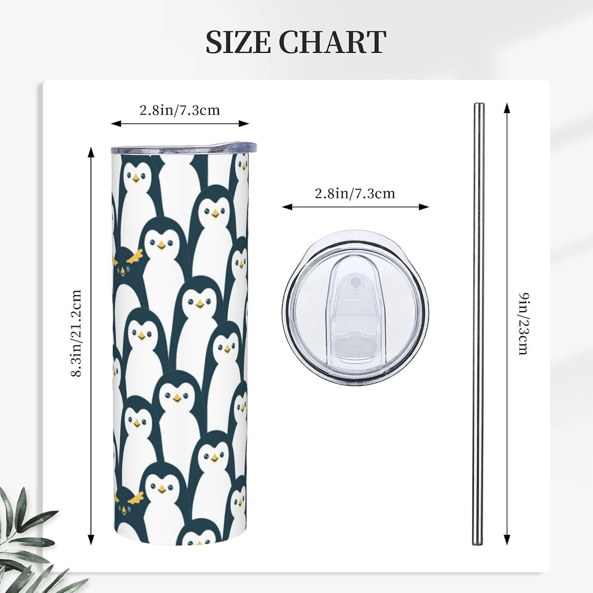 Penguin Tumbler Stainless Steel Vacuum Insulated Coffee Mugs Cup Travel Mug 20 OZ For Home Office Sport Party Gifts…
