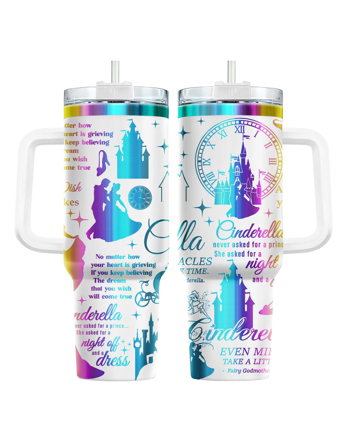 Movie Cartoon Dog Tumbler 40oz with Handle & Straw