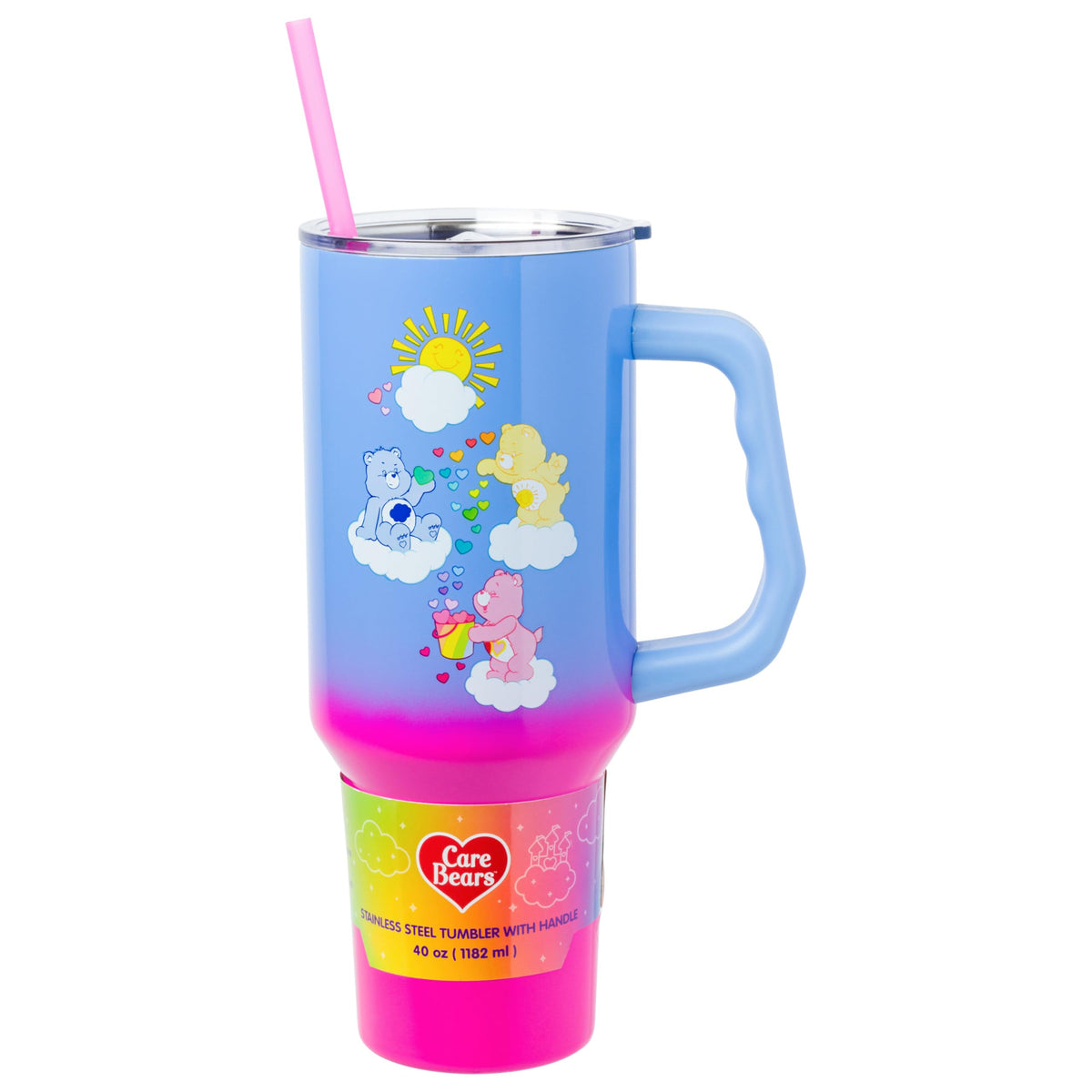 Silver Buffalo Care Bears Watercolor, Stainless Steel Tumbler, 40oz
