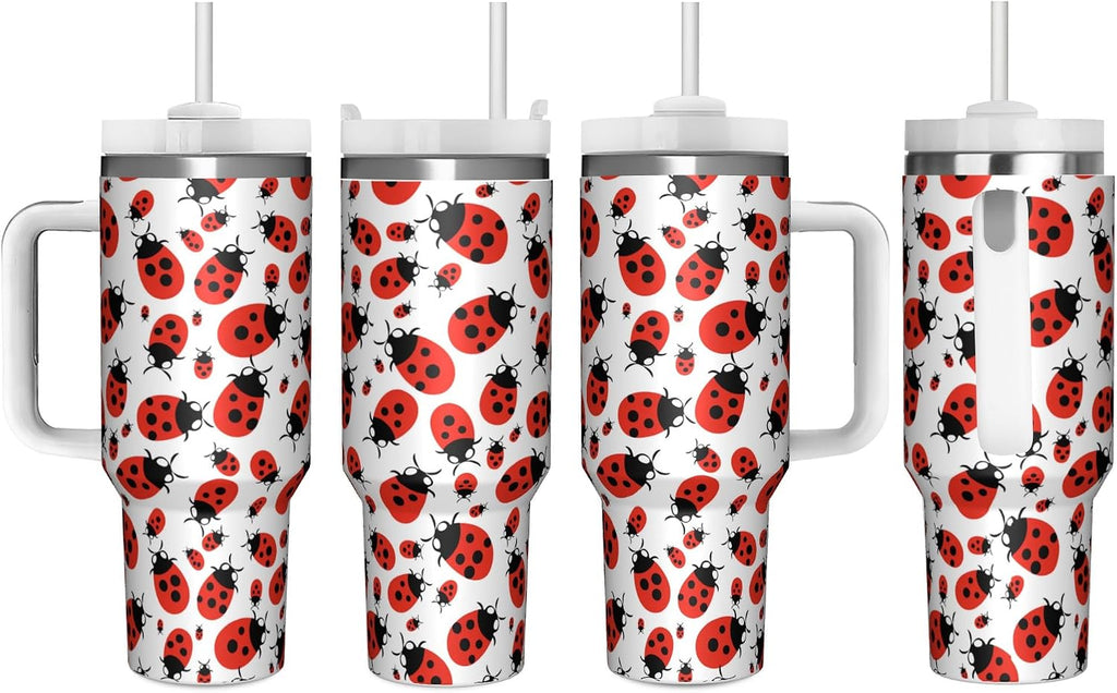 Red Ladybugs Vacuum Insulated Travel Tumbler 40 oz (1200 ml)