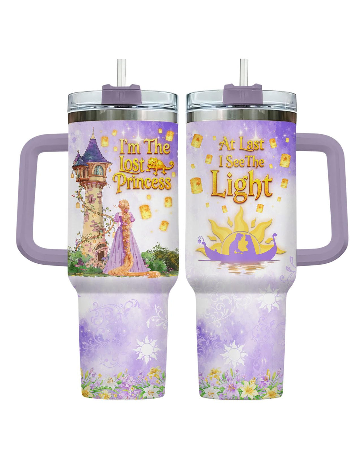 Movie Cartoon Dog Tumbler 40oz with Handle & Straw