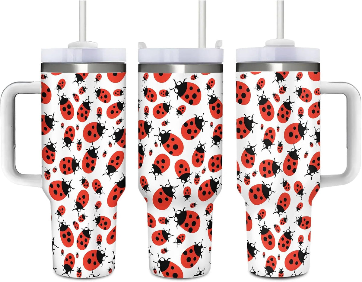 Red Ladybugs Vacuum Insulated Travel Tumbler 40 oz (1200 ml)