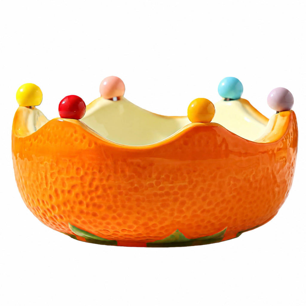 Watermelon-Shaped Ceramic Fruit Bowl with 6 Stainless Steel Forks