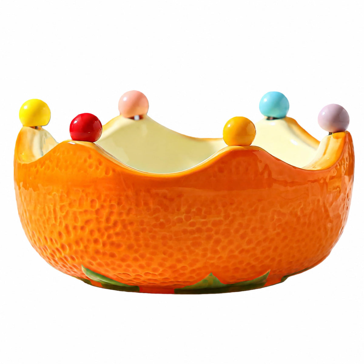 Watermelon-Shaped Ceramic Fruit Bowl with 6 Stainless Steel Forks