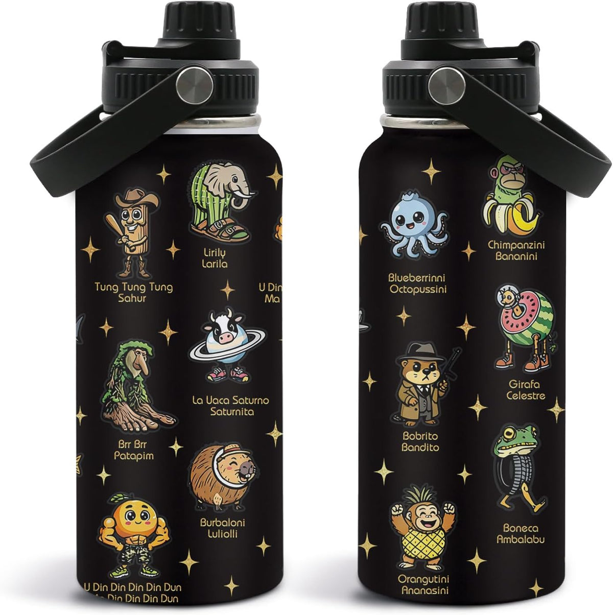 DUUV Insulated Funny Characters Water Bottle 32oz, Cute Animal Gifts Women