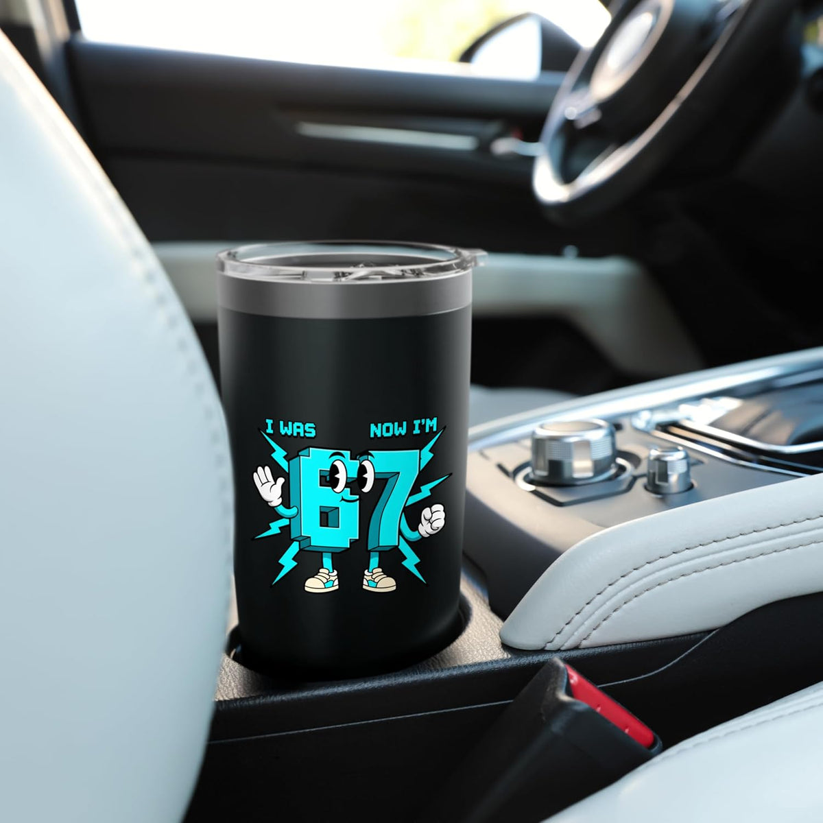 Birthday 67 Cartoon Number, I Was Now I'm 67 Funny 67th Day Stainless Steel Insulated Tumbler