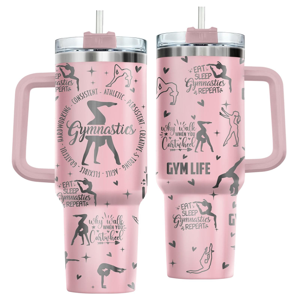 Movie Cartoon Dog Tumbler 40oz with Handle & Straw