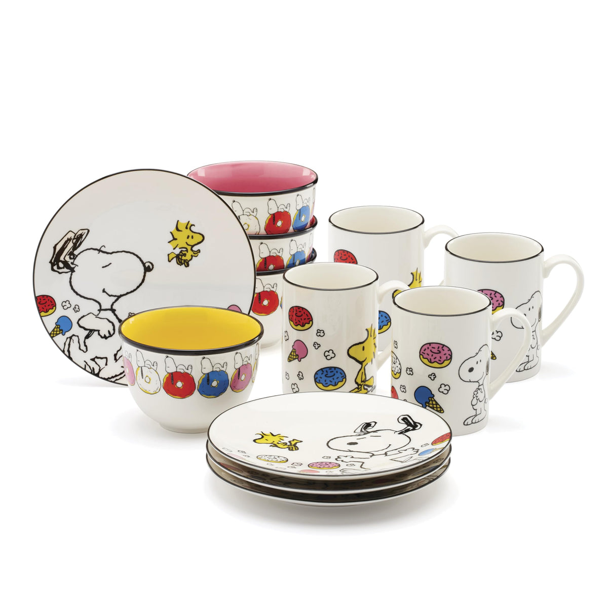 Lenox Chef Snoopy Porcelain Snack Bowls, 12oz, Set of 4