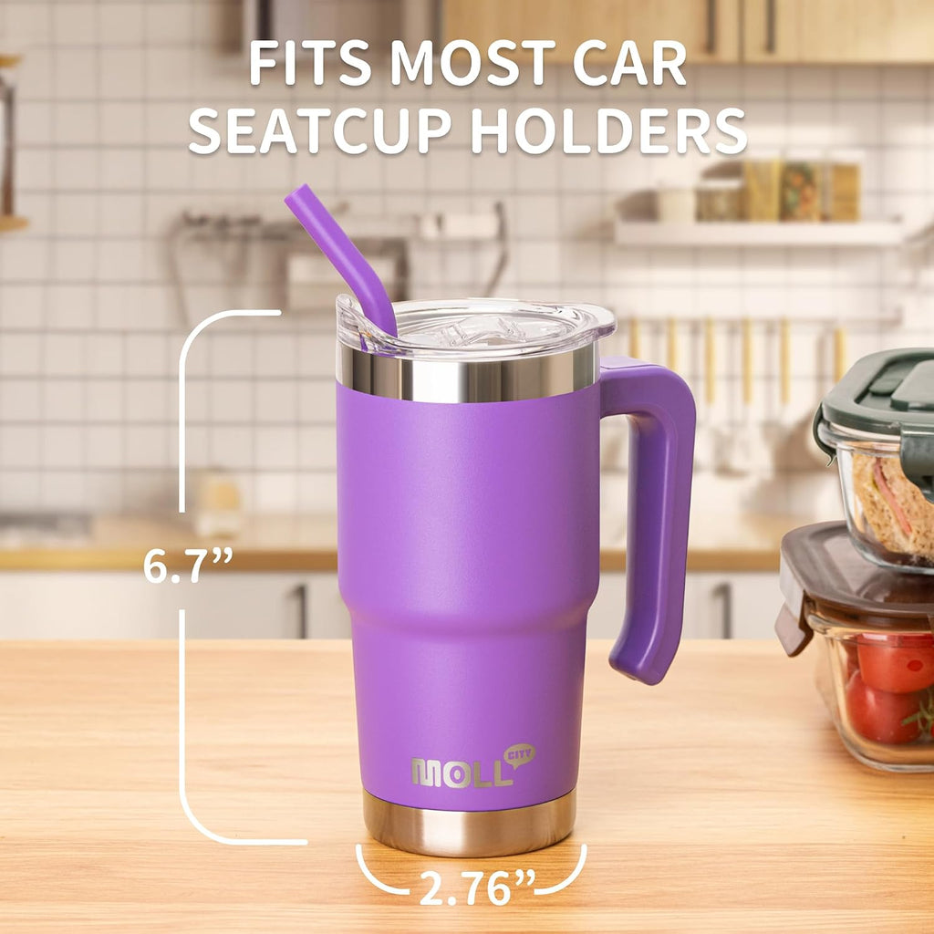 Kids 16 oz Tumbler with Handle, Stainless Steel Vacuum Insulated Water Cup