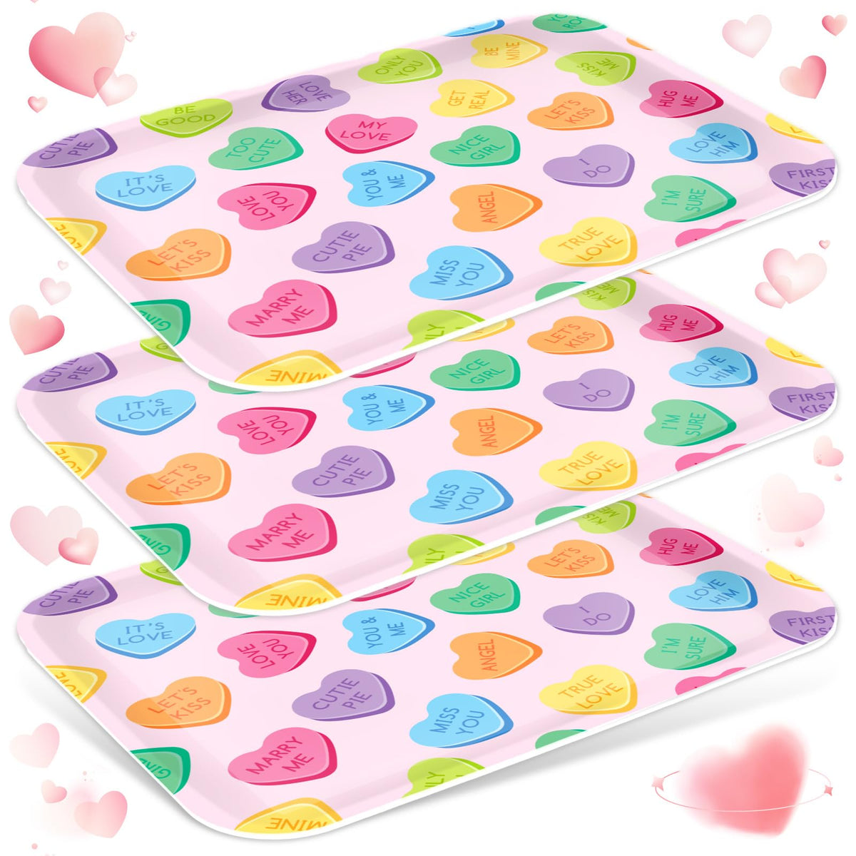 JarThenaAMCS 3Pcs Cartoon Sponge Serving Trays Under the Sea Flower Bubble Reusable Serving Dishes Melamine Platter Party Decoration for Ocean Birthday Party Sharing Snacks Fruit Dessert, 13 x 10 Inch