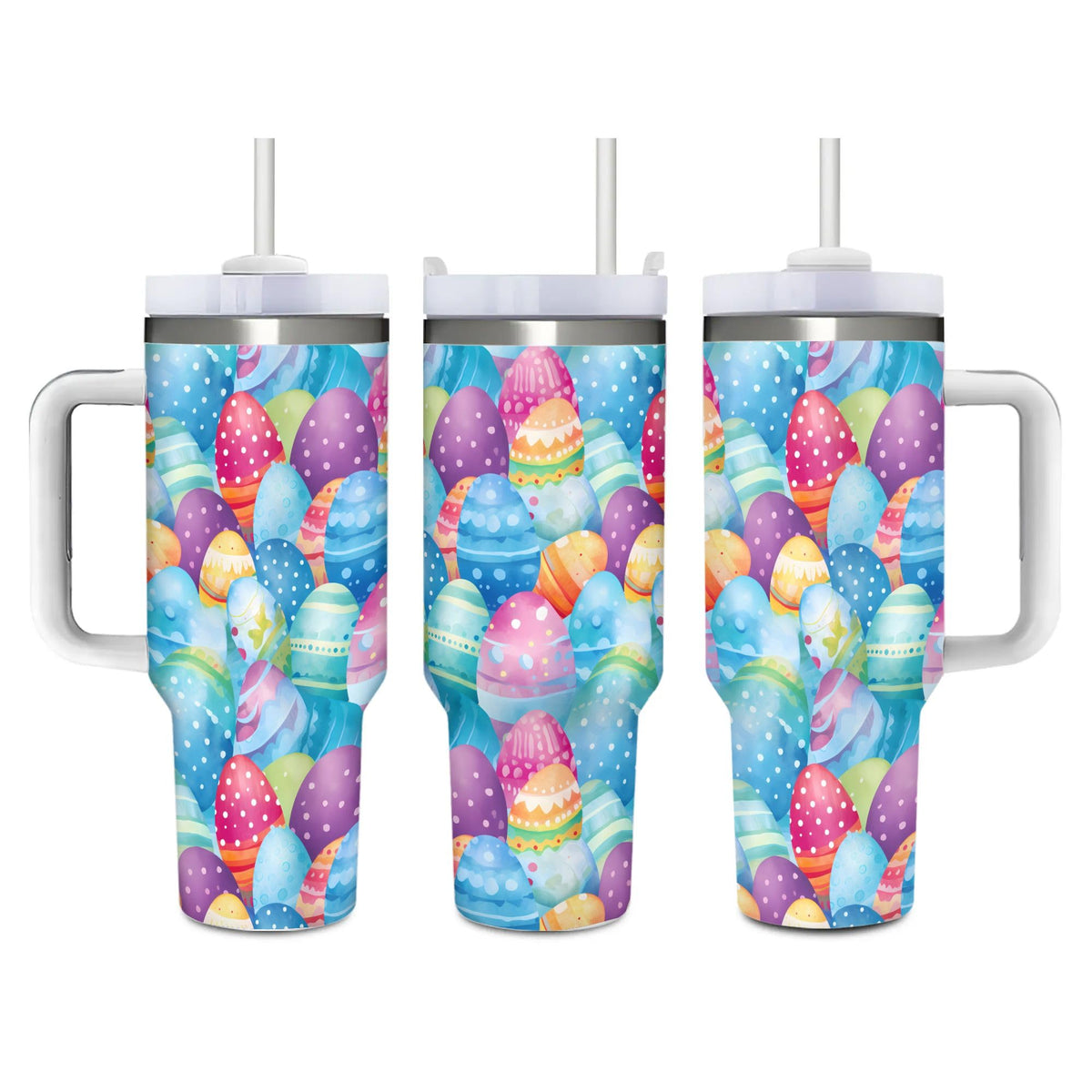 Cartoon Sharks 40 Oz (1200 ml) Ice Bully Cup with Handle Straw, Cute Sea Animals Stainless Steel Travel Insulated Tumbler, Personalized Coffee Mug for Birthday Festval Gifts