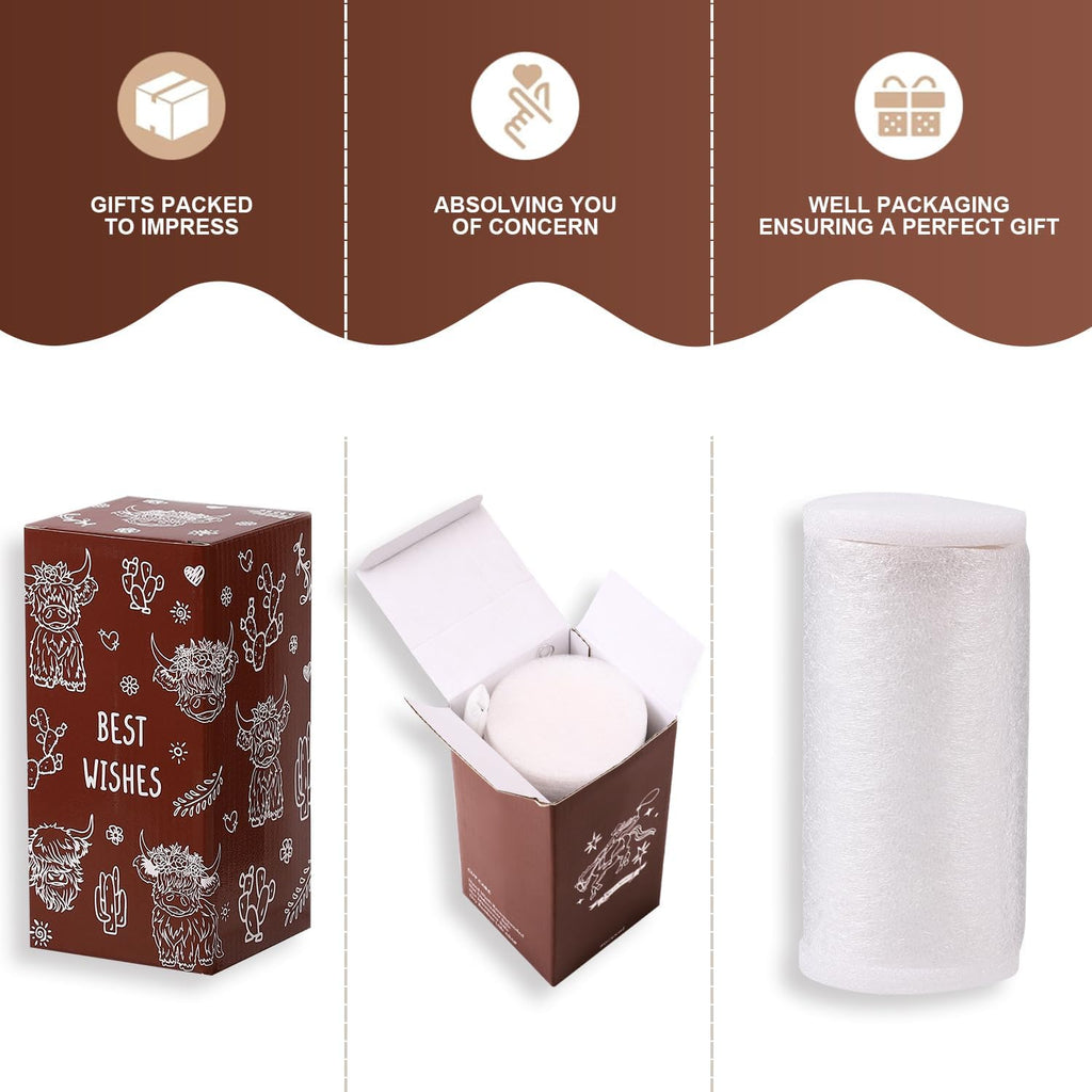 Highland Cow Gifts for Women, Glass Cups with Lid and Straw