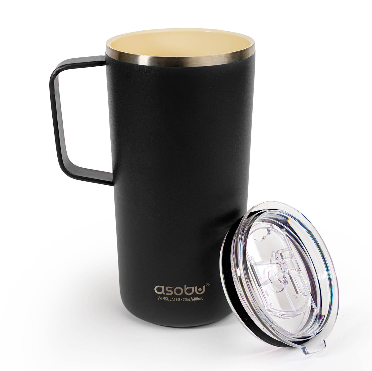 asobu Extra Large Travel Explorer Tumbler for Hot and Cold with Stainless Steel Removable Coffee Mug Sleeve - Straw and Flip Open Sip Spout, 34 oz / 25 oz (Basil Green)