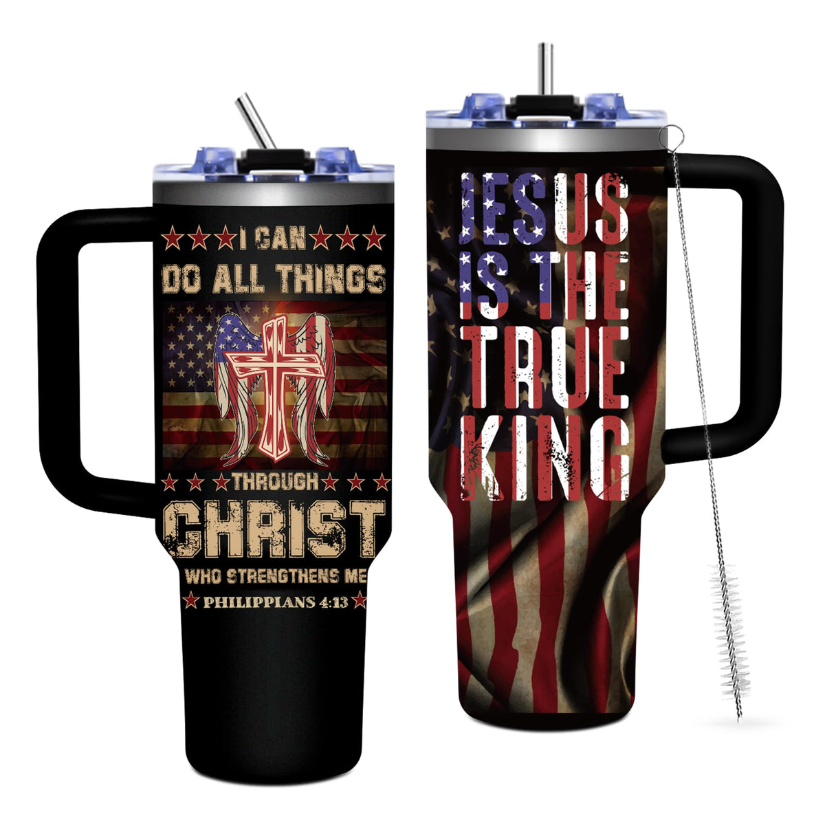 40oz Cats Tumbler Gifts for Women, Cute Cat Water Bottle with Handle & Straw