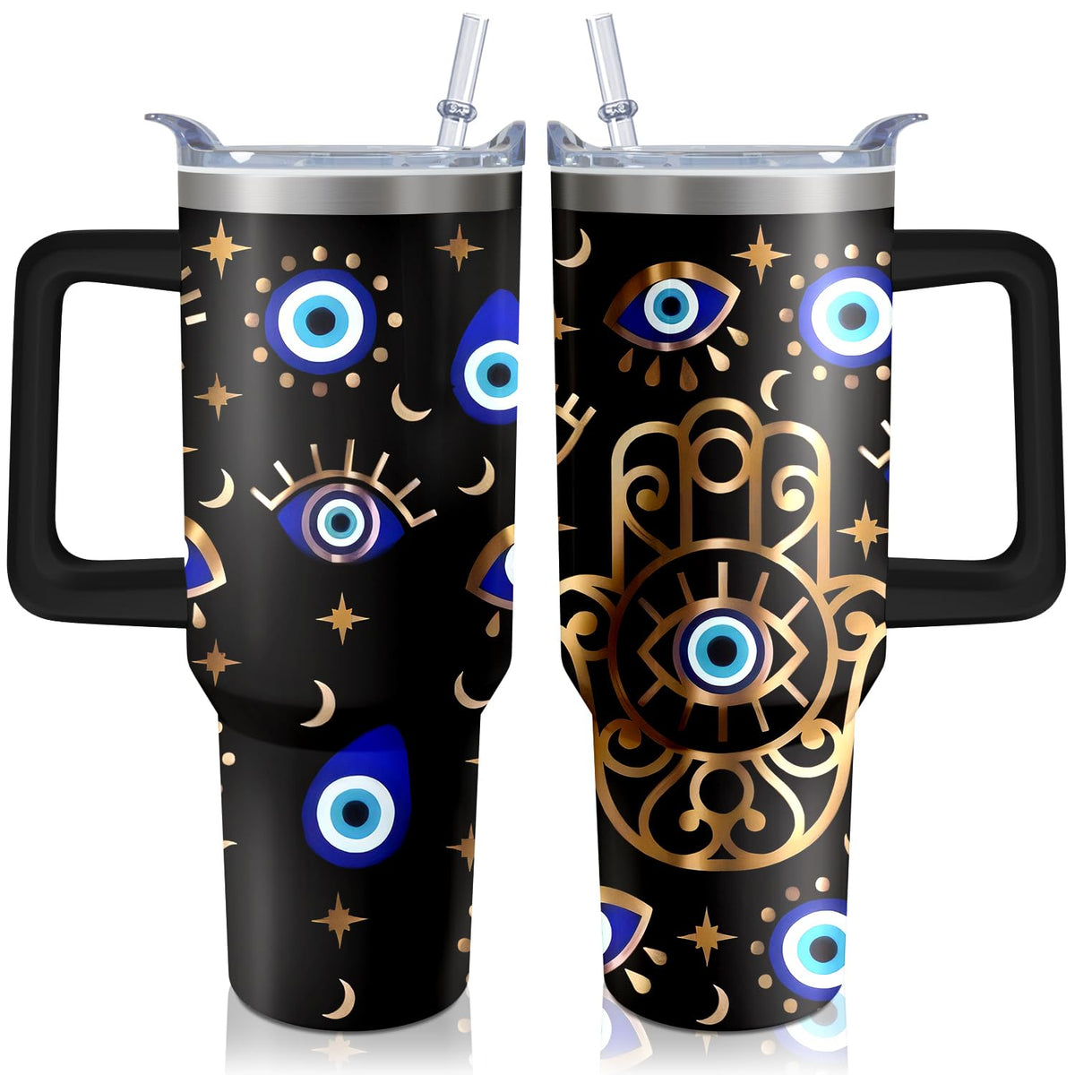 40oz Cute Pumpkin Ghost Halloween Tumbler with Handle and straw, Stainless Steel Insulated Cup, Spooky Pink Coffee Mug Water Bottle Gift