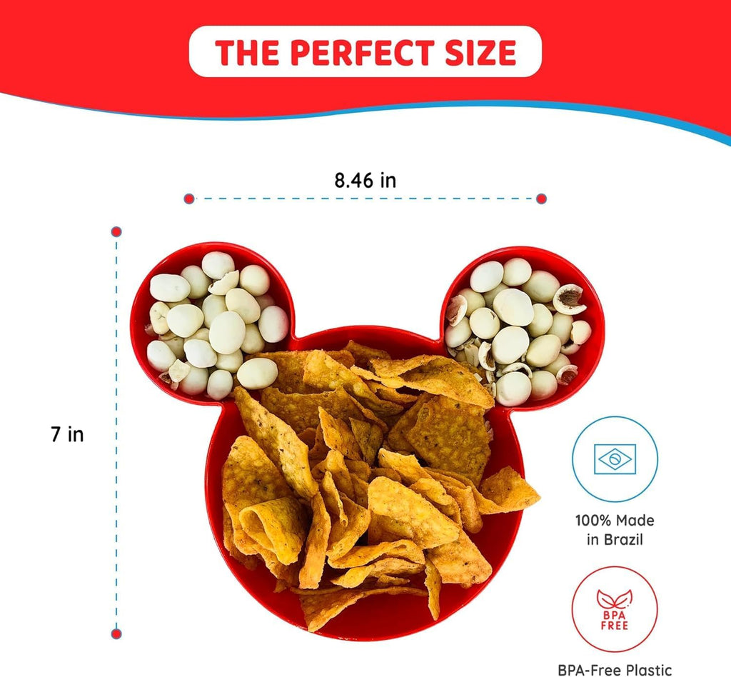 Grupo Mirandinha - Mouse Head Bowl Plate - Creative Design, Versatile Use, Durable Materials - Perfect for Parties and Daily Meals - Red Finish