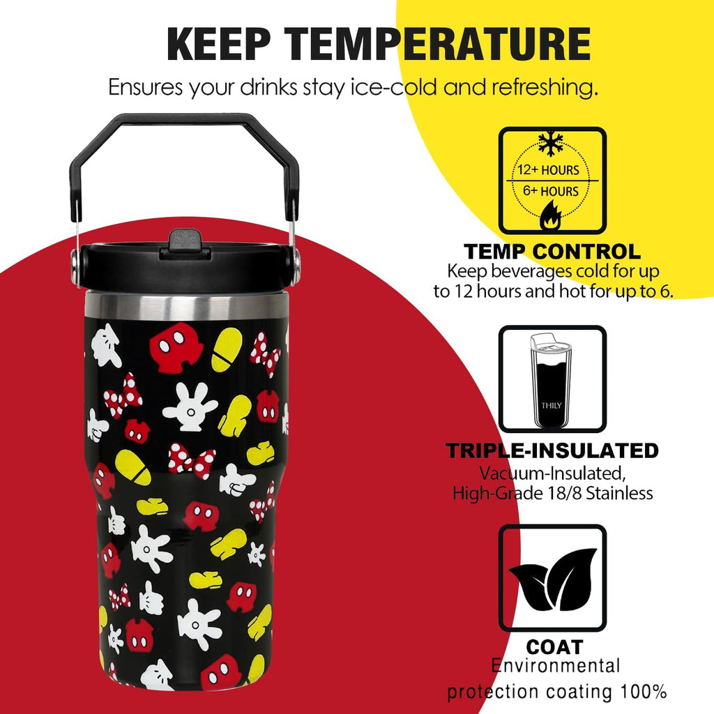 Cartoon Mouse Tumbler 20 Oz With Lid and Flip Straw Cup