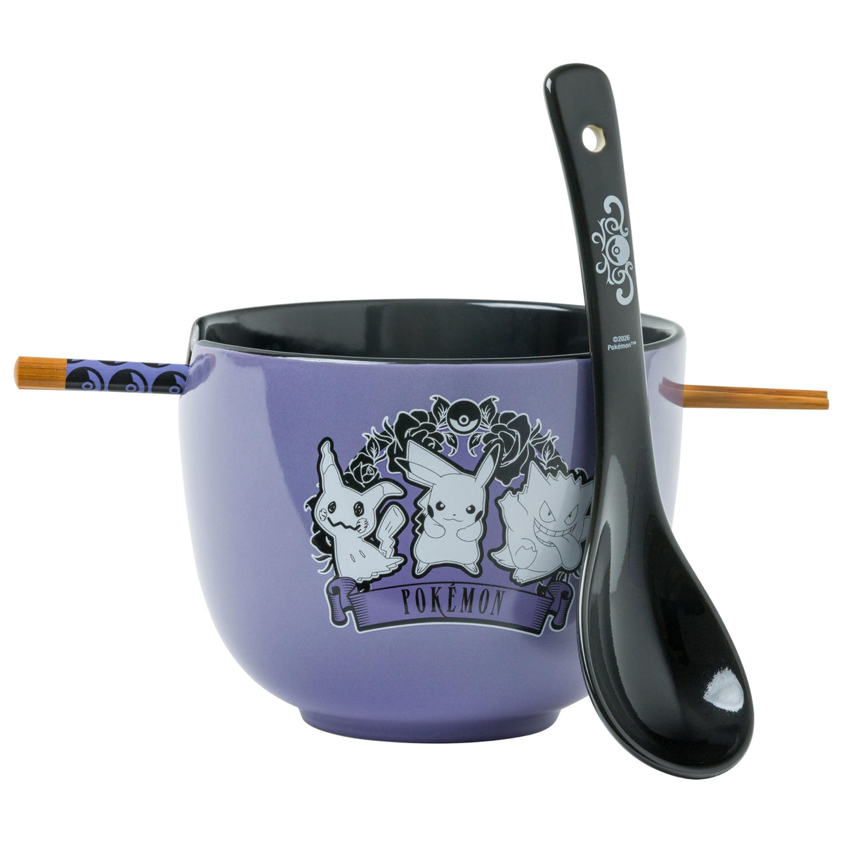 Silver Buffalo Pokémon Pikachu Fruit, Ramen Bowl with Chopsticks, 20oz