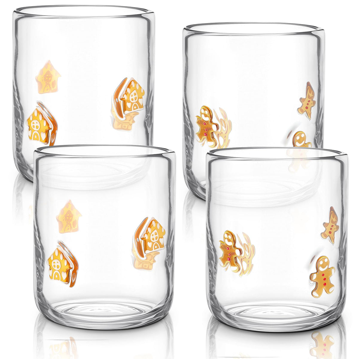 SiliFine 2 Pcs Candy Bear Icon Juice Glasses