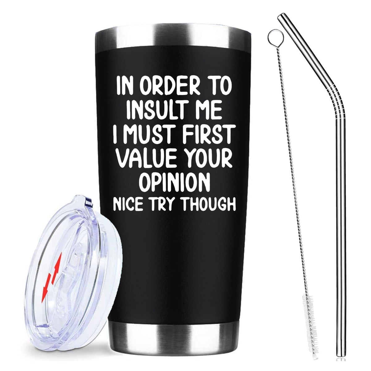 ATHAND 20oz Am I Perfect No I Don't Care Stainless Steel Tumbler with Lid