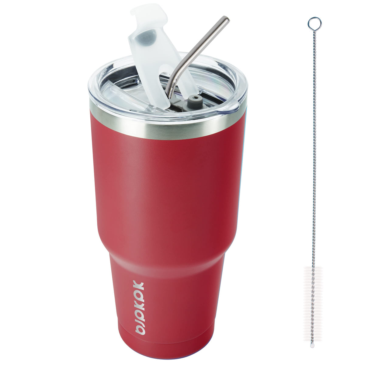 BJPKPK 30 oz Tumbler with Lid and Straw, Insulated Stainless Steel Cup