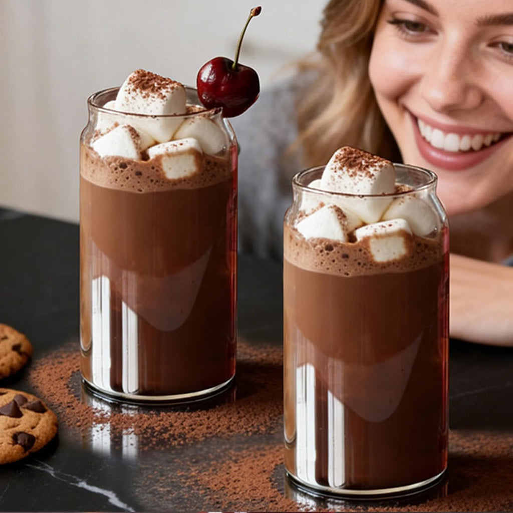 Etolies Drinking Glasses Set of 10, 17oz Can Shaped Glass Cups, Clear Highball Glasses, Cute Coffee Tumbler Glass, Ideal for Cocktails, Iced Coffee, Tea, Soda, Whiskey, Water, Beer and Gift
