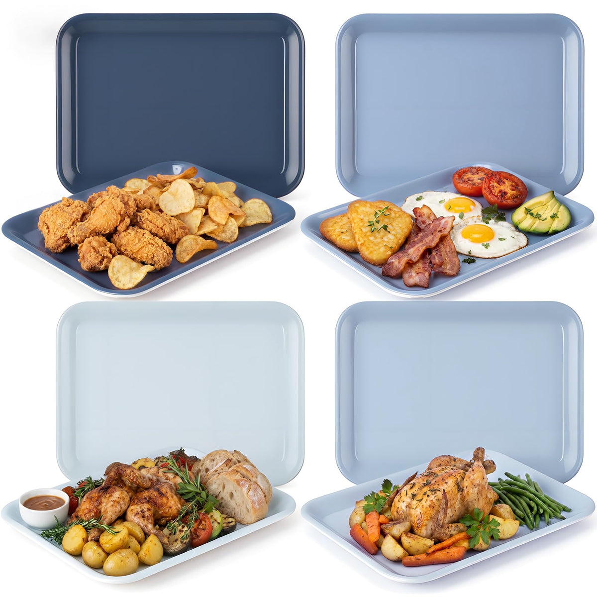 4 Pieces Basketball Serving Trays Melamine Platters