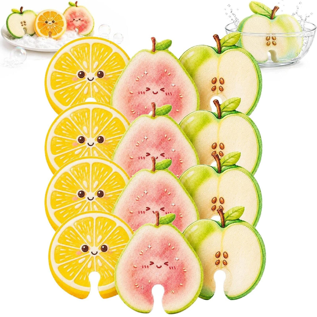 Cute Fruit Shaped Dish Sponge Dishwashing Scrubber Kitchen Cleaning Brush