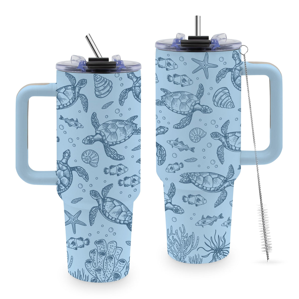 40oz Cats Tumbler Gifts for Women, Cute Cat Water Bottle with Handle & Straw