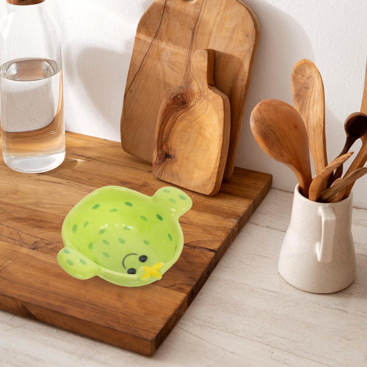 Luxshiny Cactus Dipping Sauce Dish Cartoon Serving Plate for Soy Sauce Sushi Hot Pot Side Dishes Cactus Shaped Snack Bowl 4.72 X 4.13 X 1.96 in