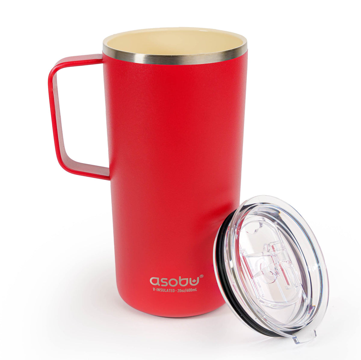 asobu Extra Large Travel Explorer Tumbler for Hot and Cold with Stainless Steel Removable Coffee Mug Sleeve - Straw and Flip Open Sip Spout, 34 oz / 25 oz (Basil Green)