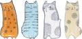 Bico Cartoon Cat Appetizer Plates Set of 4, Cat-Shaped Ceramic Plates