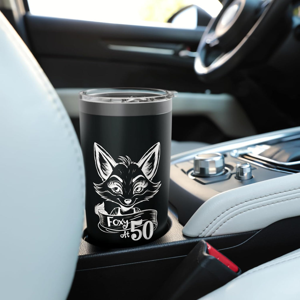 Foxy At 50 Happy 50th Birthday Celebrating Fifty Years Women Stainless Steel Insulated Tumbler