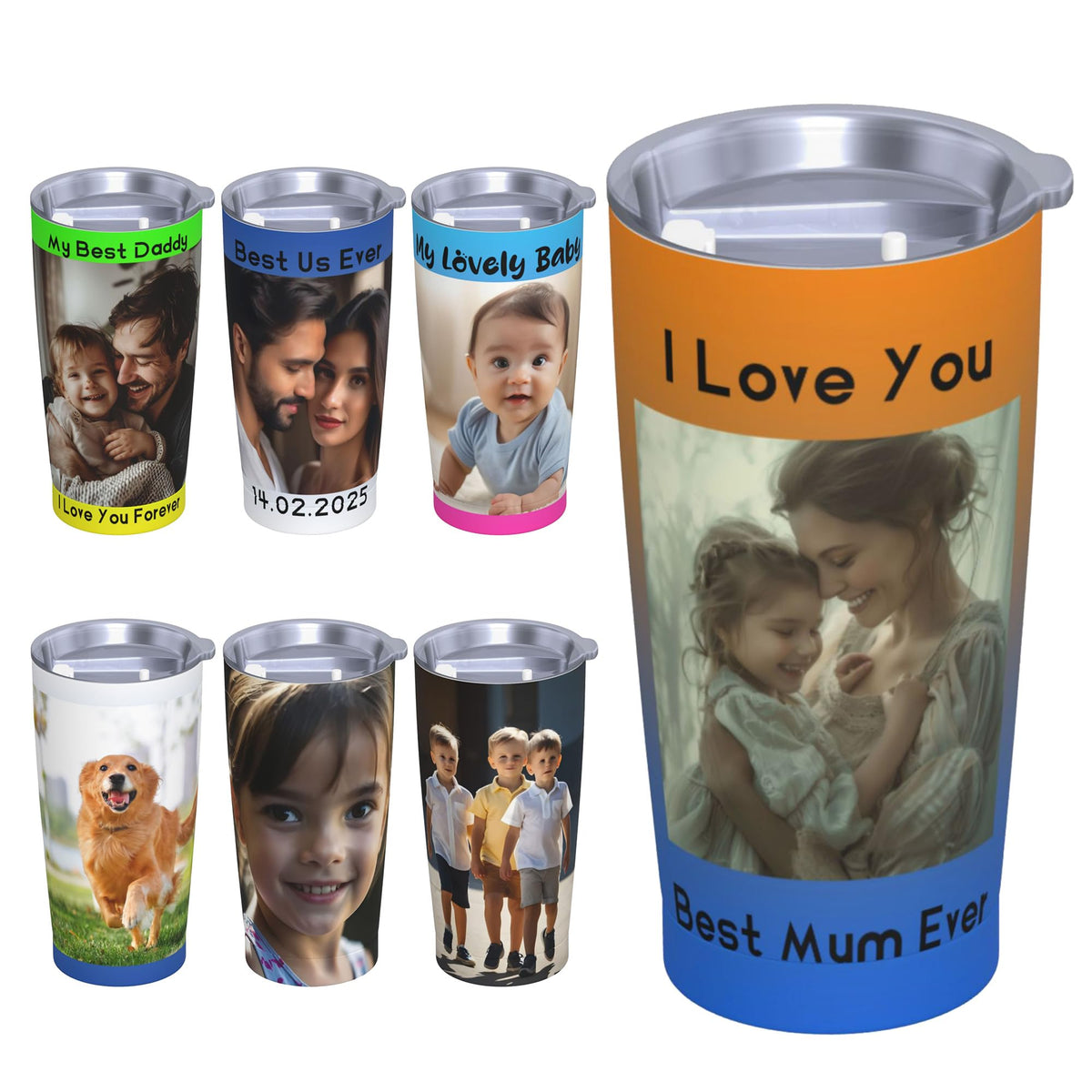 Cartoon Sharks 40 Oz (1200 ml) Ice Bully Cup with Handle Straw, Cute Sea Animals Stainless Steel Travel Insulated Tumbler, Personalized Coffee Mug for Birthday Festval Gifts