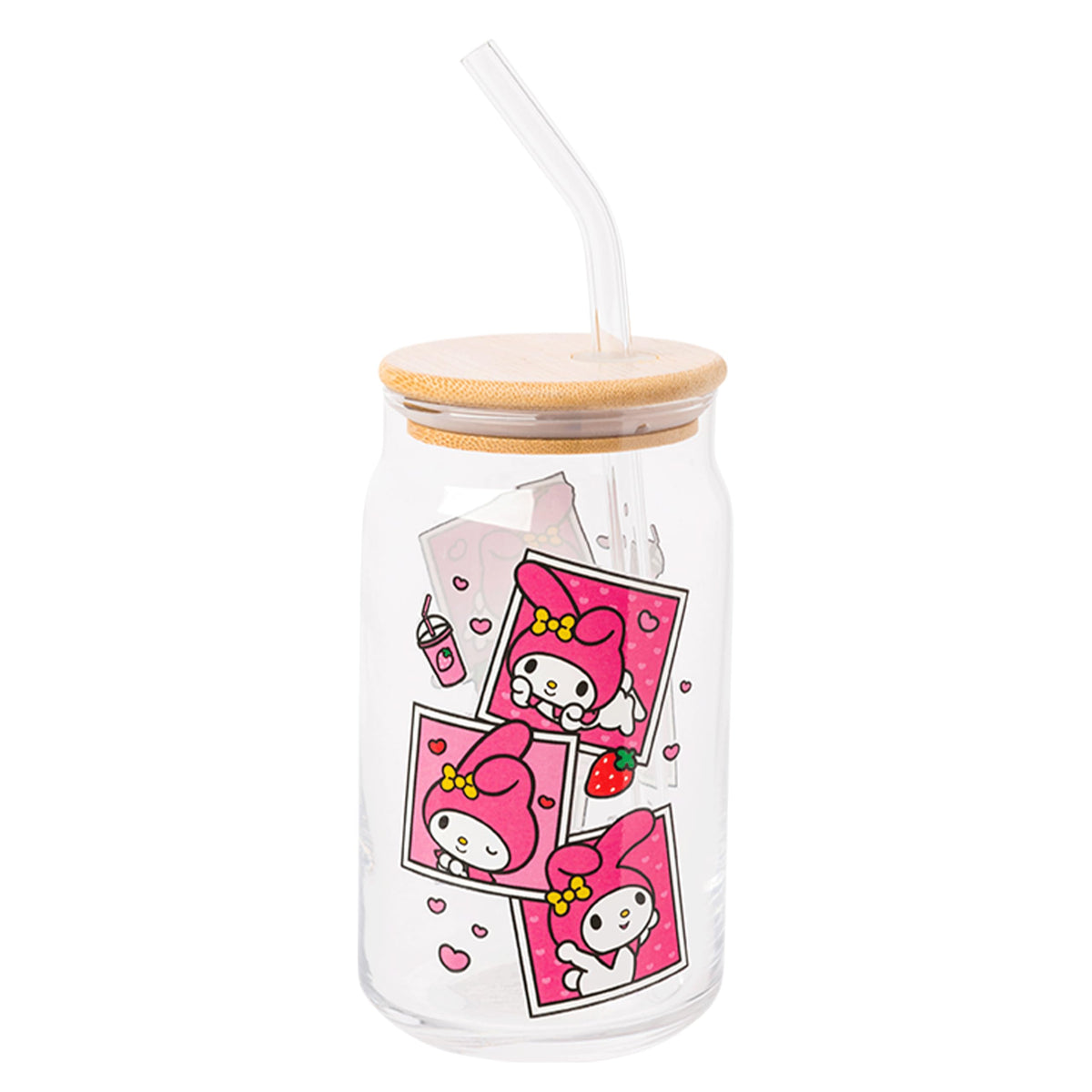Silver Buffalo Sanrio Hello Kitty Waving Design Print, Glass Tumbler, 16oz