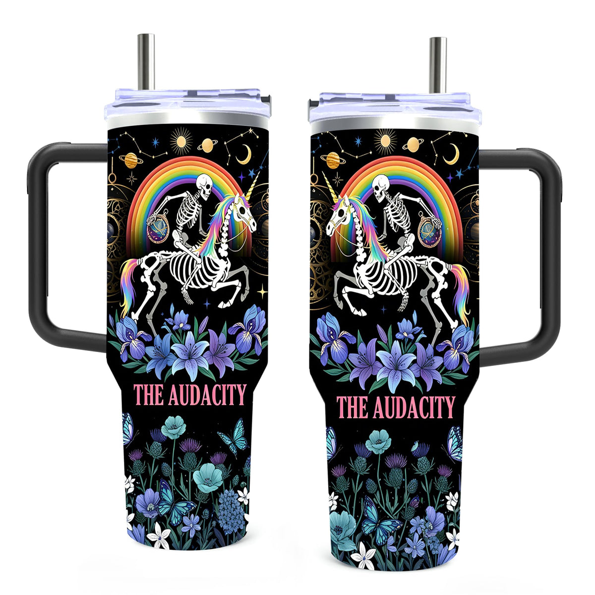 Pickle Gifts, 40 Oz Insulated Stainless Steel Tumbler with Handle & Straw