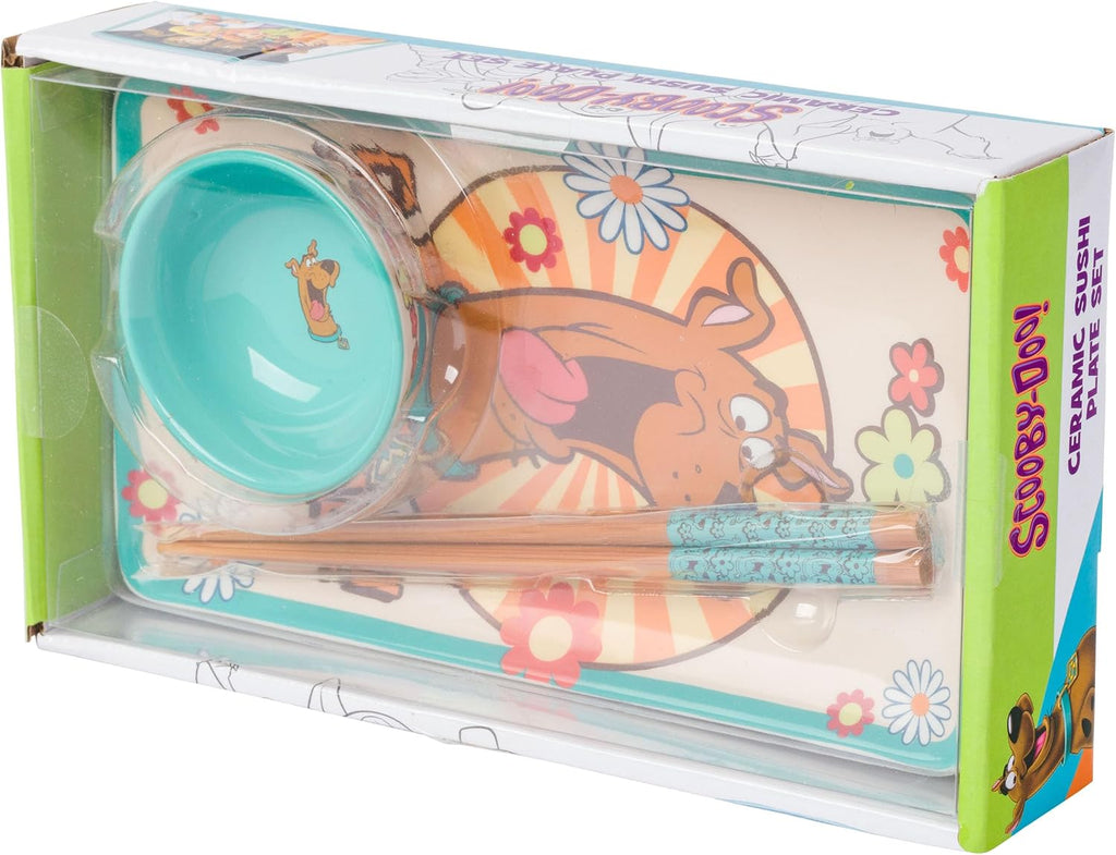 Silver Buffalo Scooby Doo Feed Me Retro, Ceramic Sushi Set