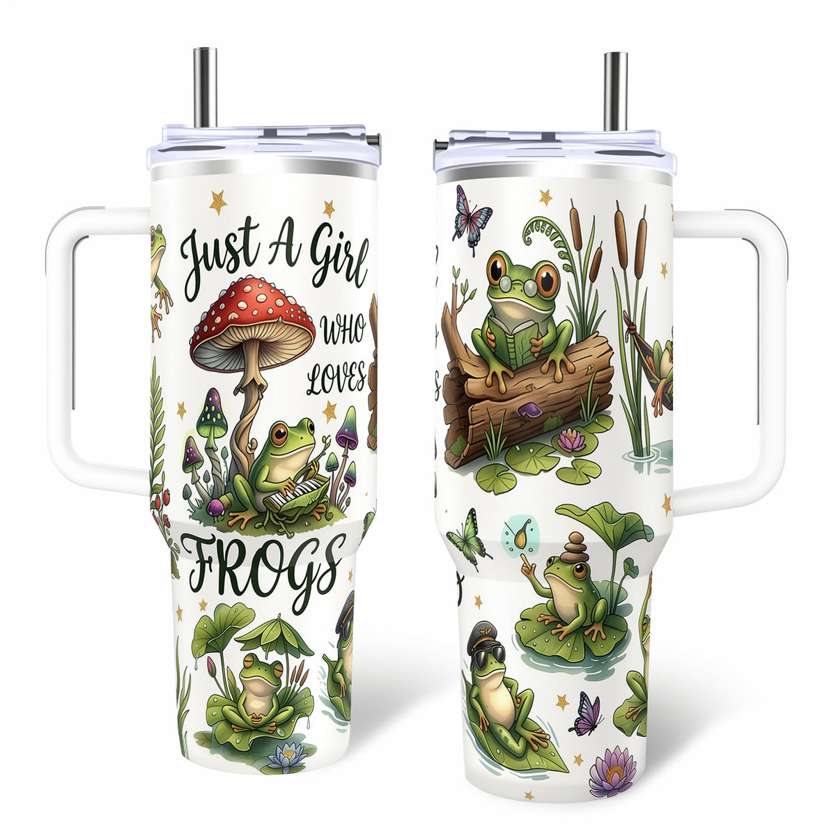 Pickle Gifts, 40 Oz Insulated Stainless Steel Tumbler with Handle & Straw