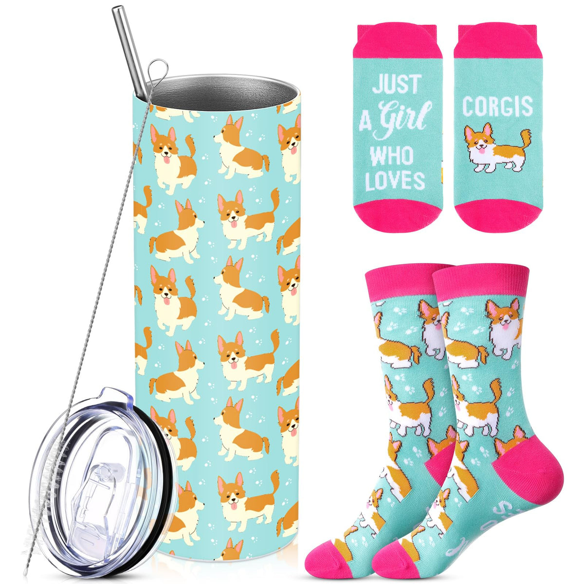 Funnymoom 2 Pack Frog Themed Gift for Women Tumbler Socks Set