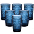 ZMOWIPDL Drinking Glasses Set of 6,13oz Flower Design Green Glass Cups
