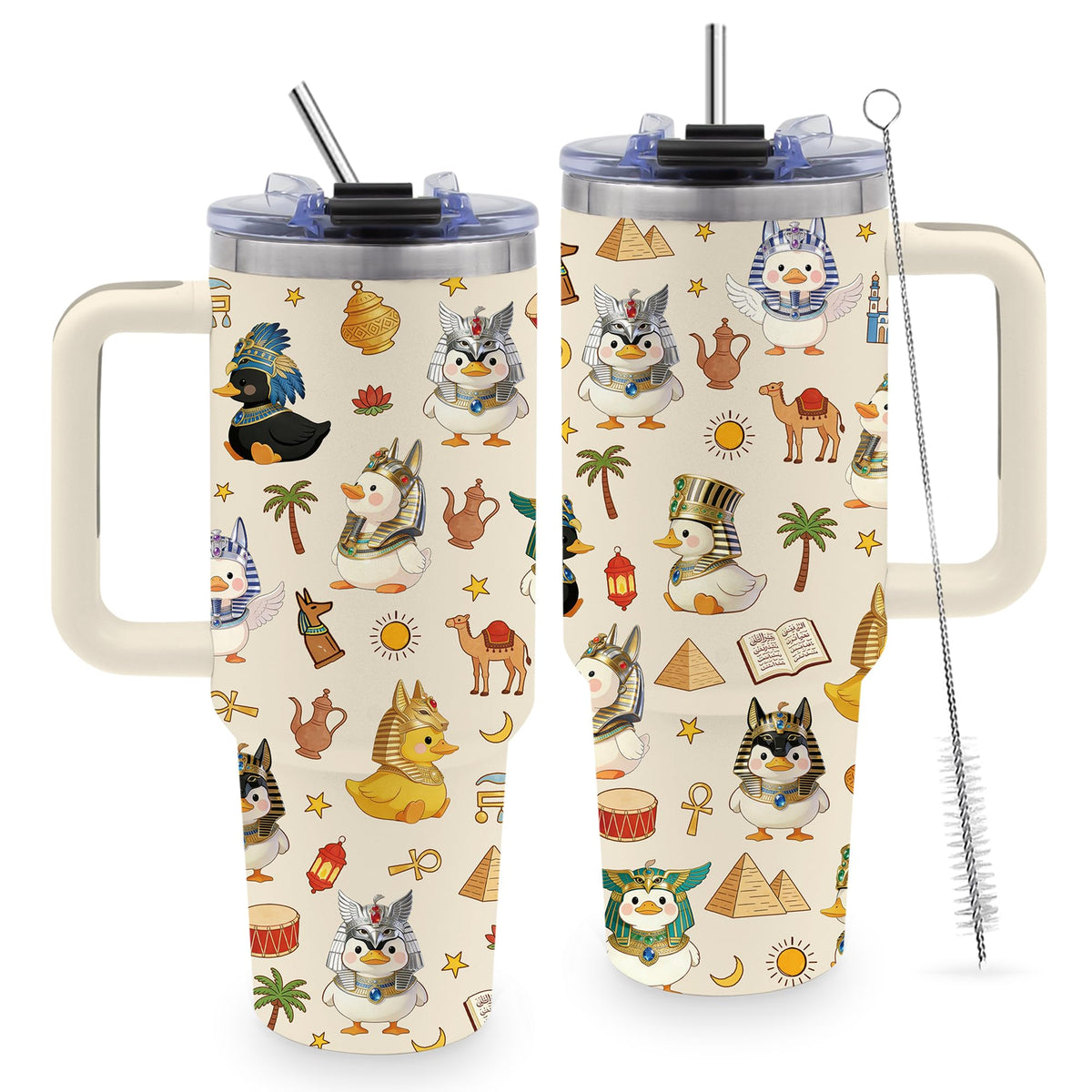 40oz Cats Tumbler Gifts for Women, Cute Cat Water Bottle with Handle & Straw