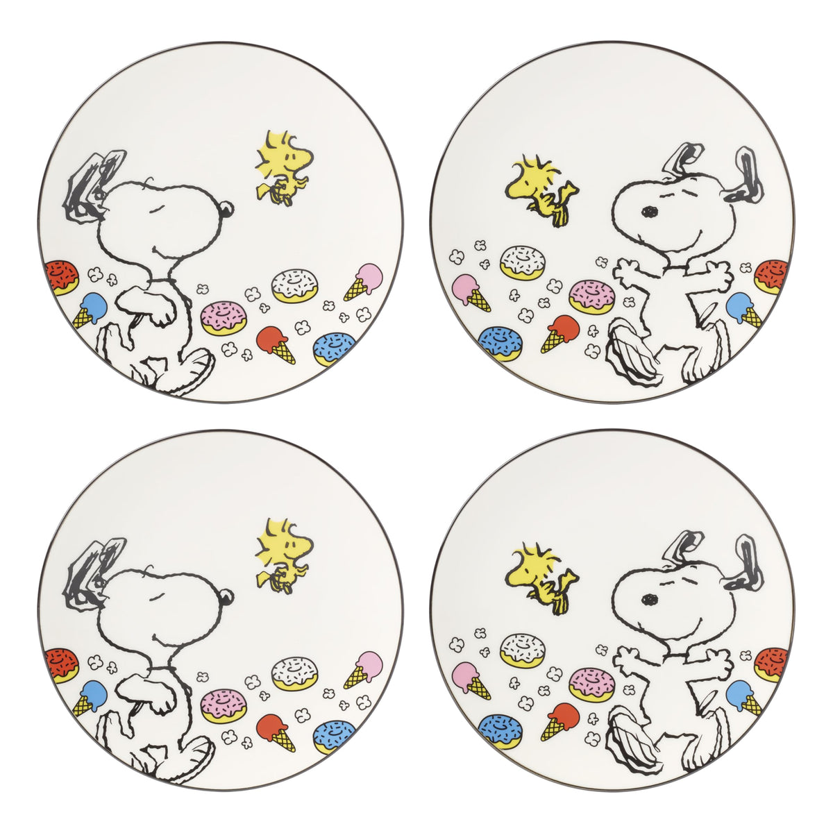 Lenox Chef Snoopy Porcelain Snack Bowls, 12oz, Set of 4
