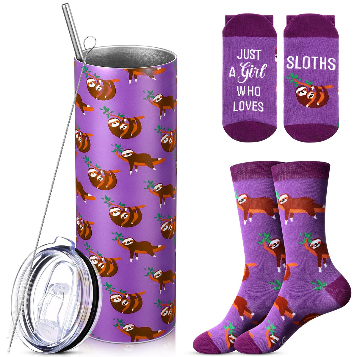 Funnymoom 2 Pack Frog Themed Gift for Women Tumbler Socks Set